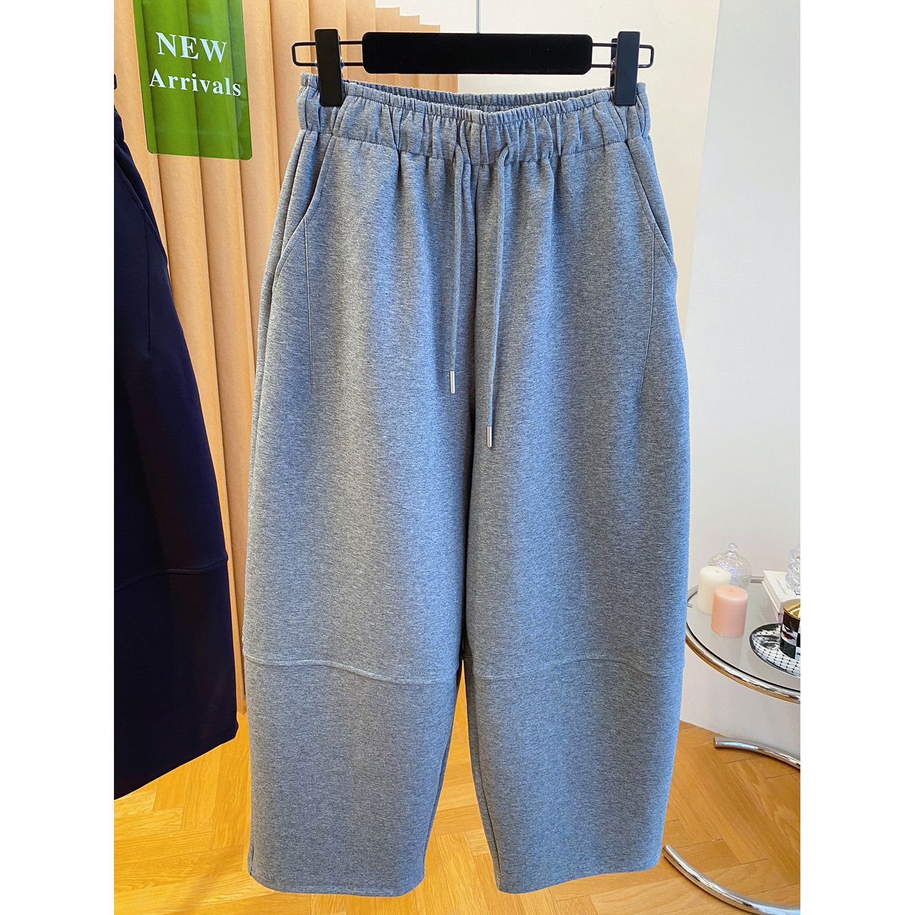 大码300斤胖mm休闲裤子女2025秋冬季宽松显瘦阔腿裤九分裤卫裤潮