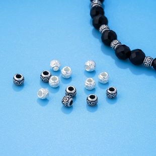 中式 S925純銀復(fù)古經(jīng)典 祥云隔珠diy文玩手串手鏈銀飾配件材料