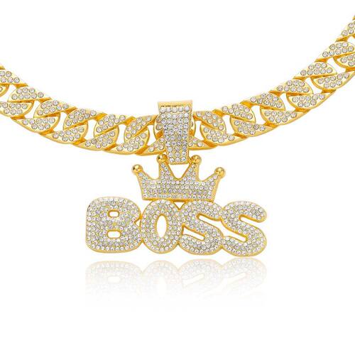 嘻哈项链欧美跨境合金BOSS字母
