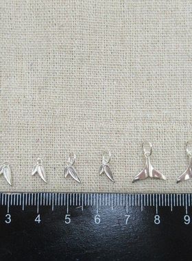 2023年新款S925纯银挂件鱼尾叶子项链手链小吊坠银饰手工diy配件