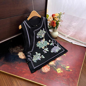 新款 新中式 国风马甲女2025春季 复古重工刺绣典雅气质宽松坎肩马夹