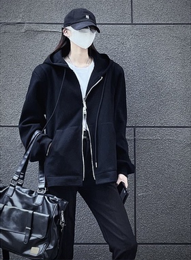 十一的信｜原创设计中性穿搭2022秋冬双拉链休闲卫衣纯色宽松外套