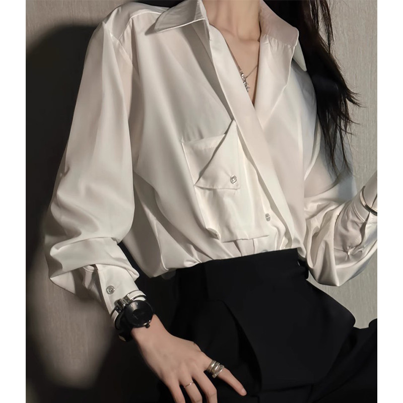 十一的信｜原创无性别设计长袖高级感中性风冰丝衬衫休闲宽松