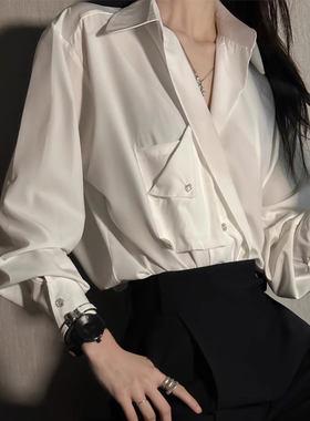 十一的信｜原创无性别设计长袖高级感中性风冰丝衬衫休闲宽松