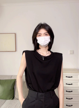 十一的信｜原创自制无性别夏季法式坎肩无袖纯棉T恤宽松男女上衣