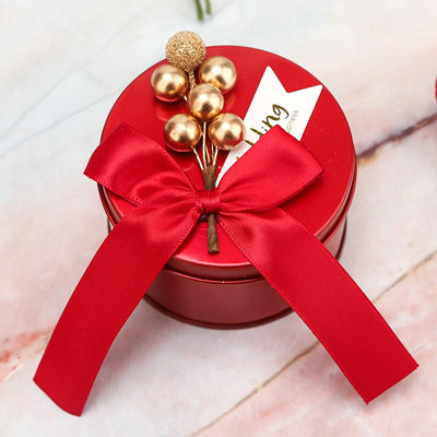 结婚礼喜糖盒子马口铁盒个性糖果盒包装盒圆形金色伴手礼品 网红