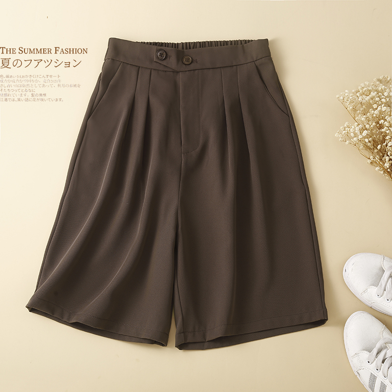 西装短裤女宽松一粒扣a字阔腿裤
