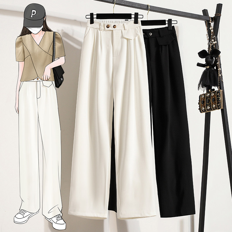 黑色阔腿裤女士春秋高腰垂感西装裤百搭显瘦拖地直筒梨形身材裤子,女装/女士精品,大码连衣裙,淘宝优惠券,粉丝福利购,淘宝优惠卷