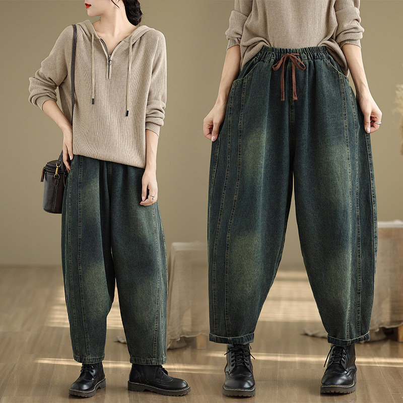 小菲家~新款春秋百搭休闲松紧腰九分牛仔裤女,女装/女士精品,牛仔裤,淘宝优惠券,粉丝福利购,淘宝优惠卷