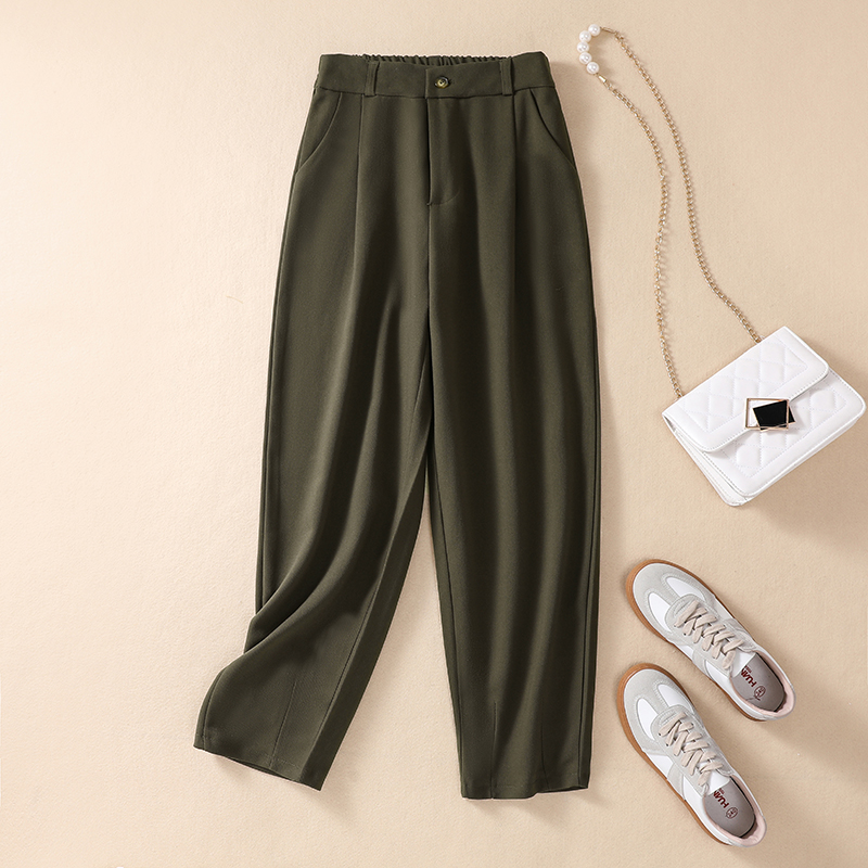 大码垂感哈伦裤女秋季新款胖mm高腰显瘦锥形九分裤休闲百搭西装裤