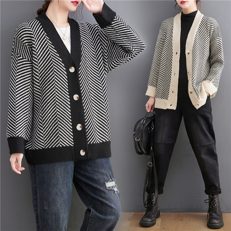 慵懒风软糯毛衣外套女士针织开衫