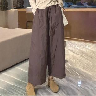 冬季 显瘦百搭裤 外穿加棉裤 大码 子潮 女宽松夹棉加厚九分裤 2025新款