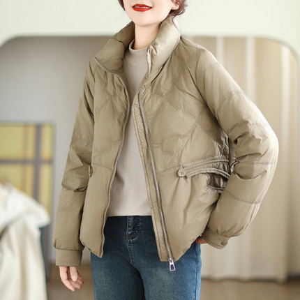 冬装轻薄羽绒棉服女短款2024新款棉衣时尚百搭休闲立领保暖外套潮