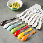 密胺塑料双色勺子食品级加厚汤匙勺大食堂饭店调羹长柄勺商用 包邮