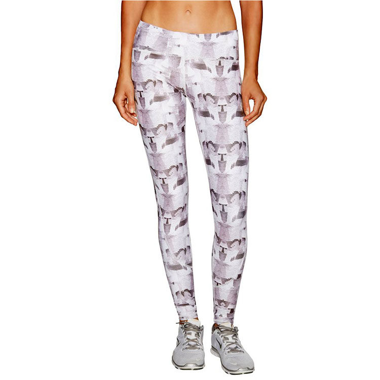 原单女子瑜伽印花弹力长裤 速干外贸品牌小码提臀运动紧身裤