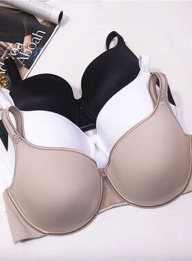 外贸大码舒适光面纯色女内衣上托聚拢薄款文胸75C80CD85D90CD95CD