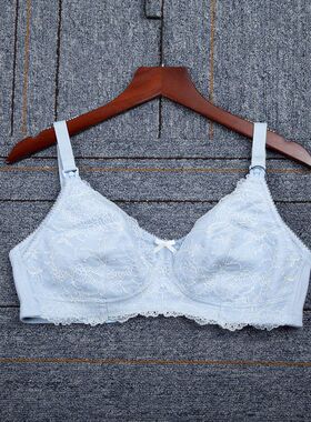 70-85DEFGH外贸单无钢圈蕾丝棉质吸汗哺乳内衣大罩杯喂奶文胸