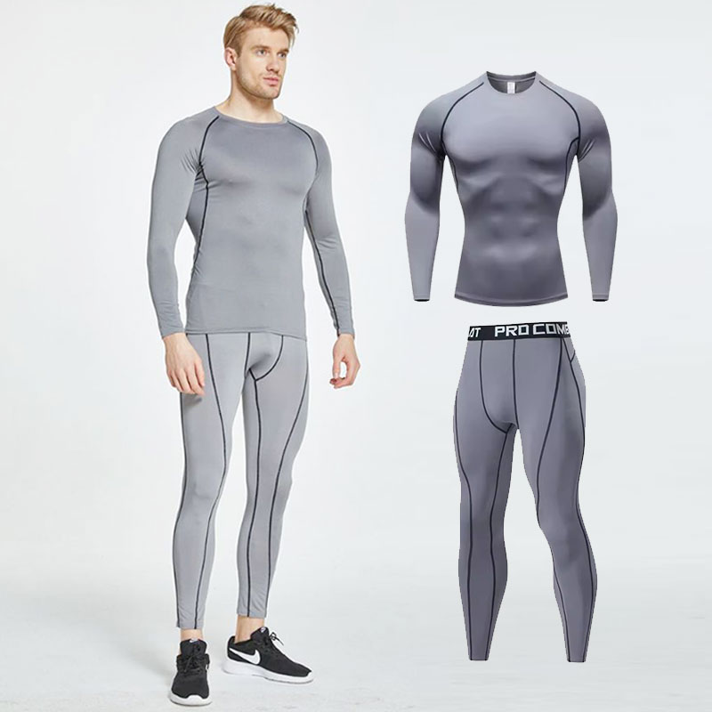 速干紧身衣健身衣服男运动内衣套装跑步骑行高弹训练服打底裤长袖