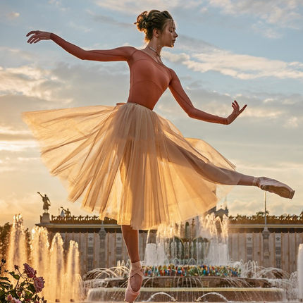 一片式芭蕾舞蹈服成人女纱裙半身TUTU练功中长裙720大摆舞蹈演出