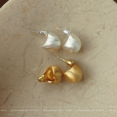 通勤耳环 百搭金银色圆球耳环耳钉女高级感小众时尚 简约美学