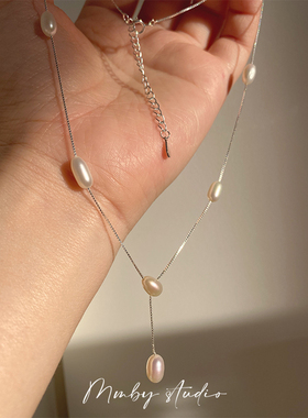 别样 │ 老友记瑞秋同款优雅法式天然淡水珍珠s925纯银项链耳钉女