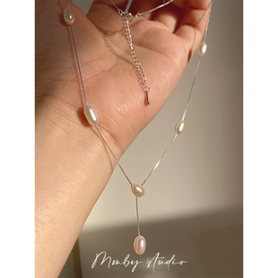 别样 │ 老友记瑞秋同款优雅法式天然淡水珍珠s925纯银项链耳钉女