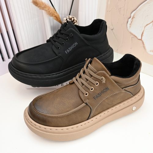 老北京男秋冬新款薄绒棉鞋