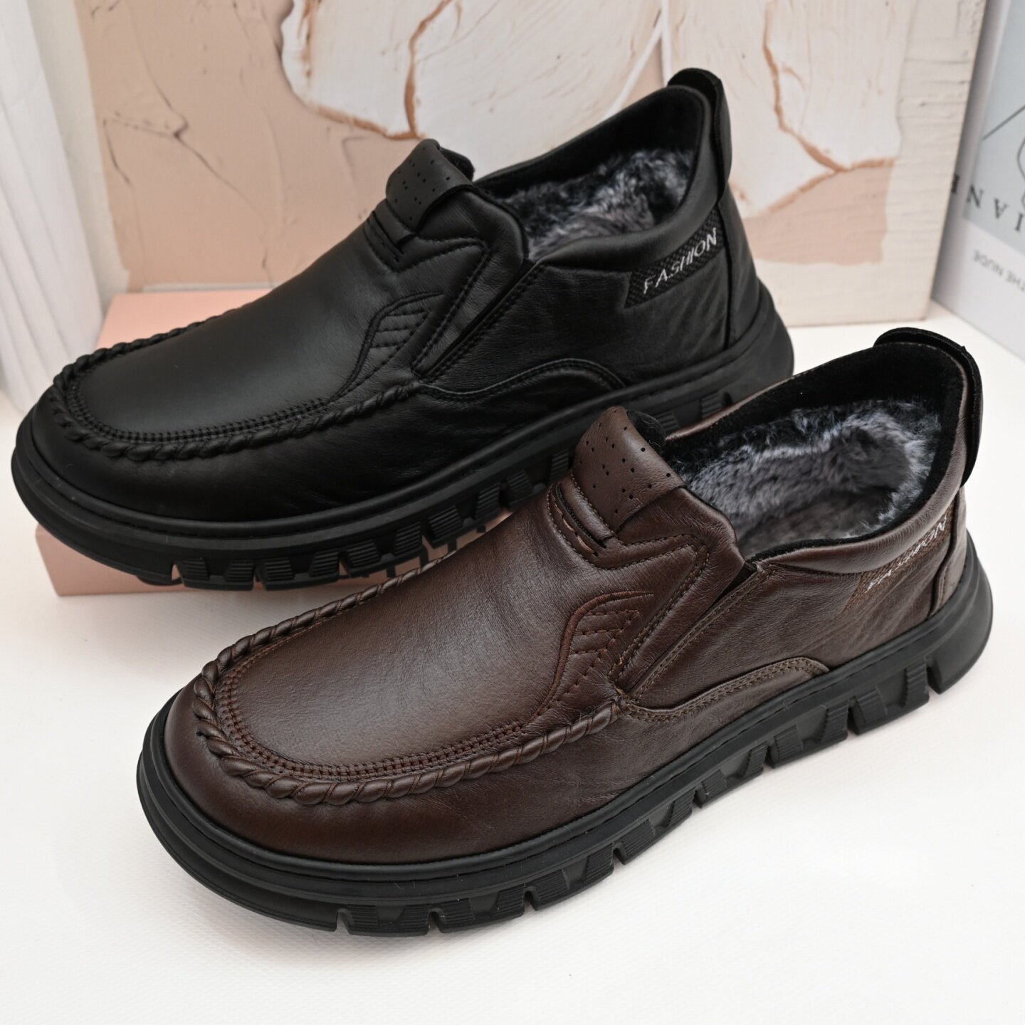 老北京布鞋冬季男棉鞋商务休闲保暖加绒工作鞋仿皮中老年爸爸鞋软,流行男鞋,棉鞋,淘宝优惠券,粉丝福利购,淘宝优惠卷