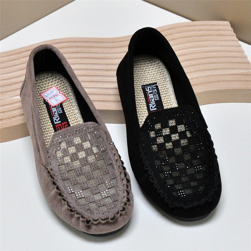 老北京布鞋女平底凉鞋网纱透气豆豆鞋轻便黑色妈妈软底工作鞋夏季,女鞋,传统布鞋,淘宝优惠券,粉丝福利购,淘宝优惠卷