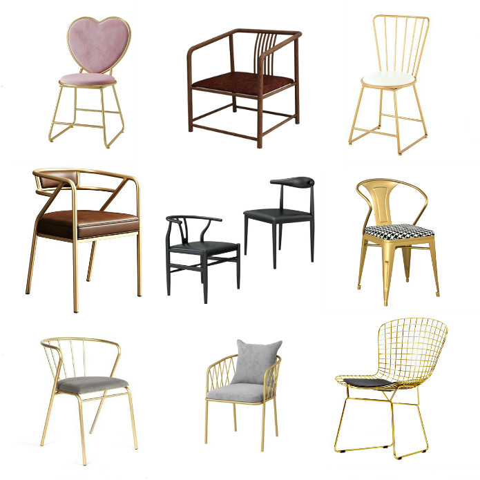 轻奢办公洽谈椅现代简约家用会客厅餐桌椅商用美甲奶茶店靠背椅子