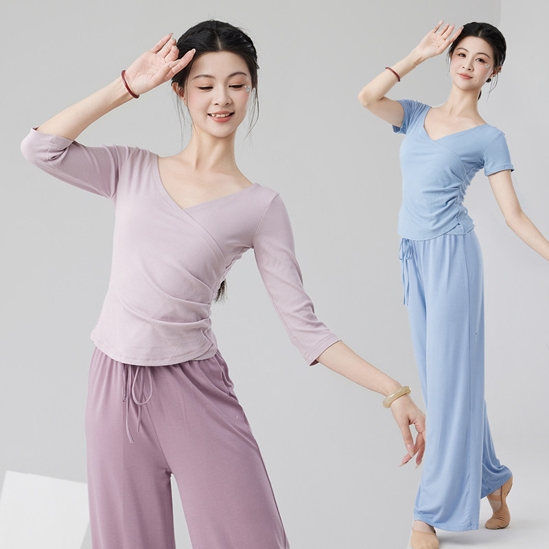 舞蹈练功服套装女现代舞形体上衣成人中国古典舞蹈服教师专用夏款图片