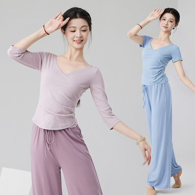 舞蹈练功服套装女现代舞形体上衣成人中国古典舞蹈服教师专用夏款