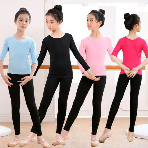 女童练功舞蹈服纯棉套装