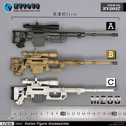 ZYTOYS狙击枪1/6M200兵人模型