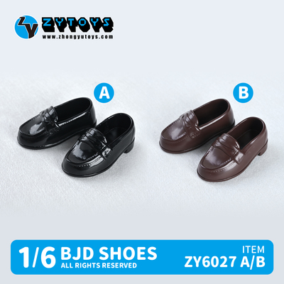 现货全款普六制服鞋bjd娃鞋经典百搭黑棕赤木少女普腿胶鞋ZY6027