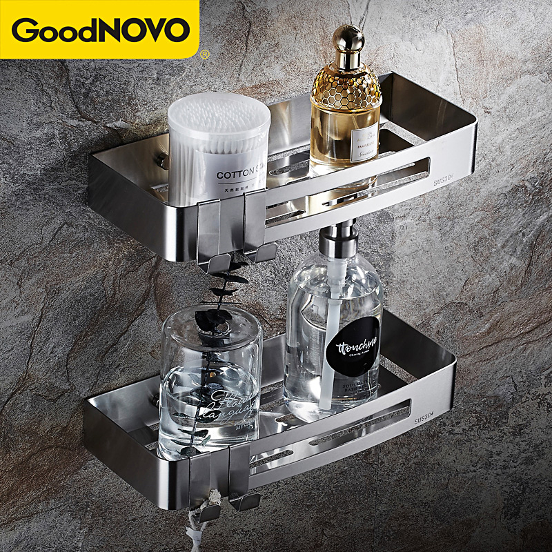 304不锈钢浴室淋浴房壁挂收纳