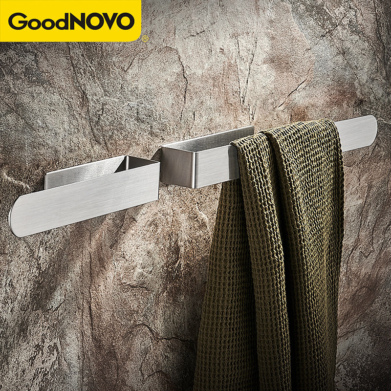 免打孔304不锈钢壁挂轻奢毛巾杆