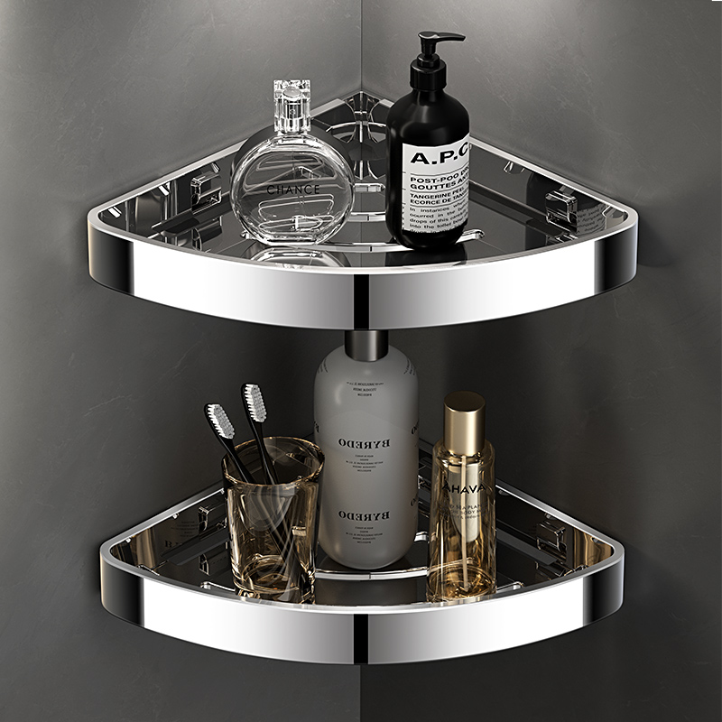 304镜面不锈钢浴室三角置物架