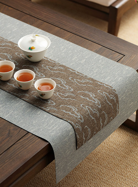 日式茶席防水棉麻布桌旗中式茶台茶布艺茶桌垫禅意茶盘垫茶台桌布
