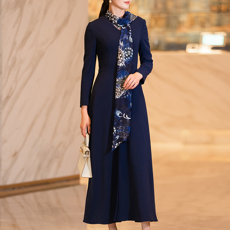 纳绎优雅气质a字裙梭织