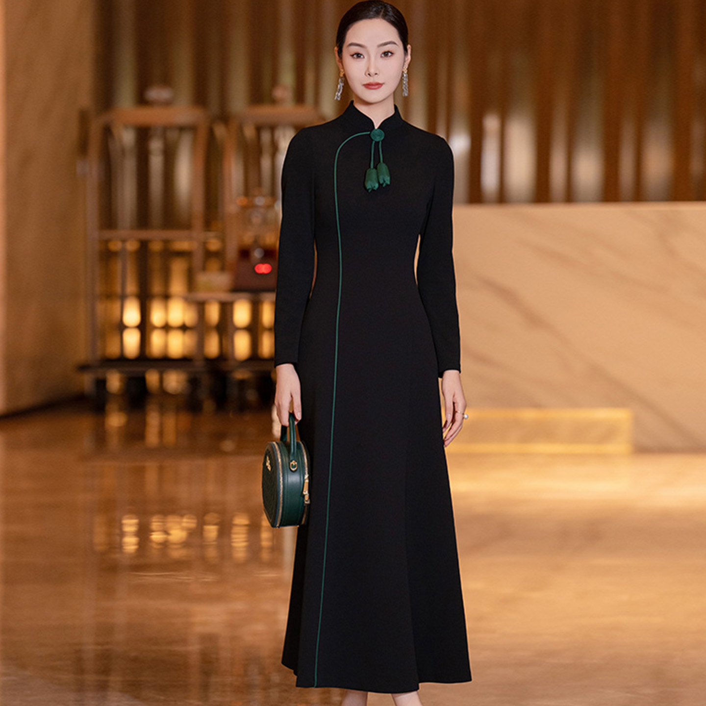 新款气质复古新中式国风连衣裙女