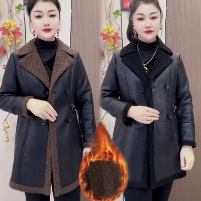 皮衣外套中长款保暖修身皮毛一体