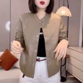 夹克小个子百搭时尚 爆款 2026年新款 春秋冬季 上衣 皮衣短外套女士装