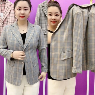 格子小西装女2025春秋新款网红复古显瘦休闲上衣长袖职业西服外套
