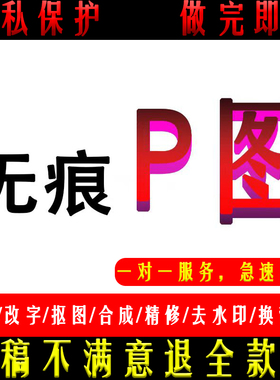 PS修图无痕改数字扣图去水印换背景人像照片精修换衣服改底色尺寸