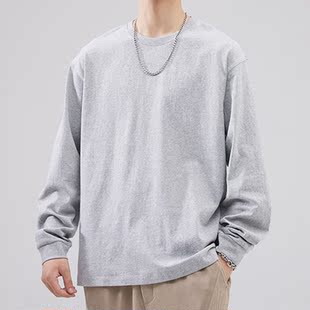 圆领打底衫 高端面料亲肤舒适纯棉长袖 T恤男纯色百搭春秋款