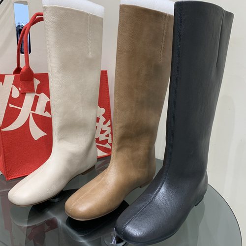 韩版复古中筒靴女2025冬季新款圆头一脚蹬时装靴薄绒保暖骑士靴潮