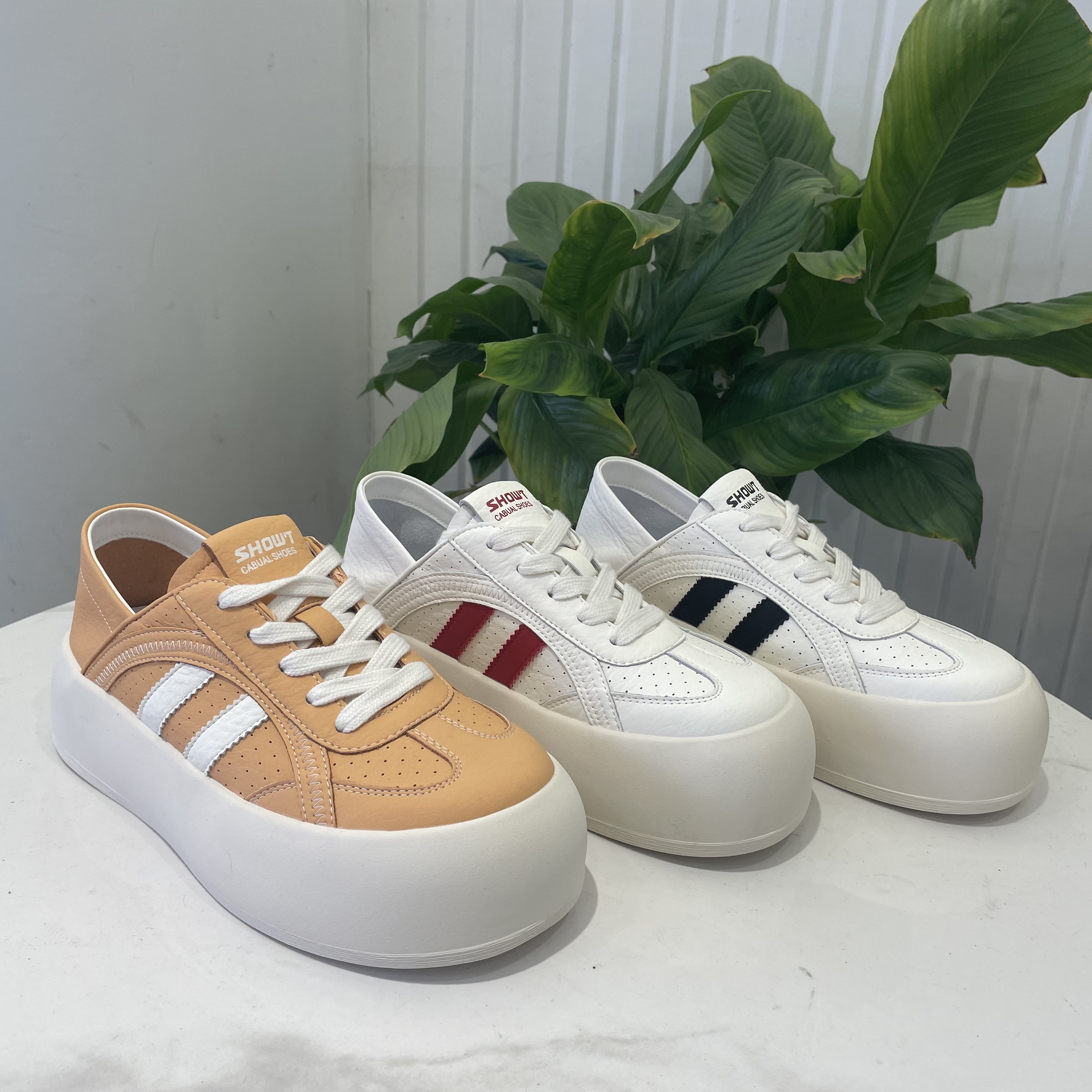 真皮厚底休闲板鞋女2026春季新款圆头系带轻便运动两穿小白鞋单鞋,女鞋,休闲板鞋,淘宝优惠券,粉丝福利购,淘宝优惠卷