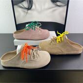 外穿一脚蹬德训半拖鞋 勃肯鞋 新款 女2026春季 女网红厚底包头半拖鞋