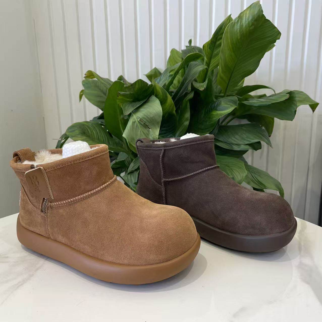 真皮羊毛雪地靴女2025冬季爆款厚底圆头加绒加厚东北女棉靴短筒靴,女鞋,时尚雪地靴,淘宝优惠券,粉丝福利购,淘宝优惠卷